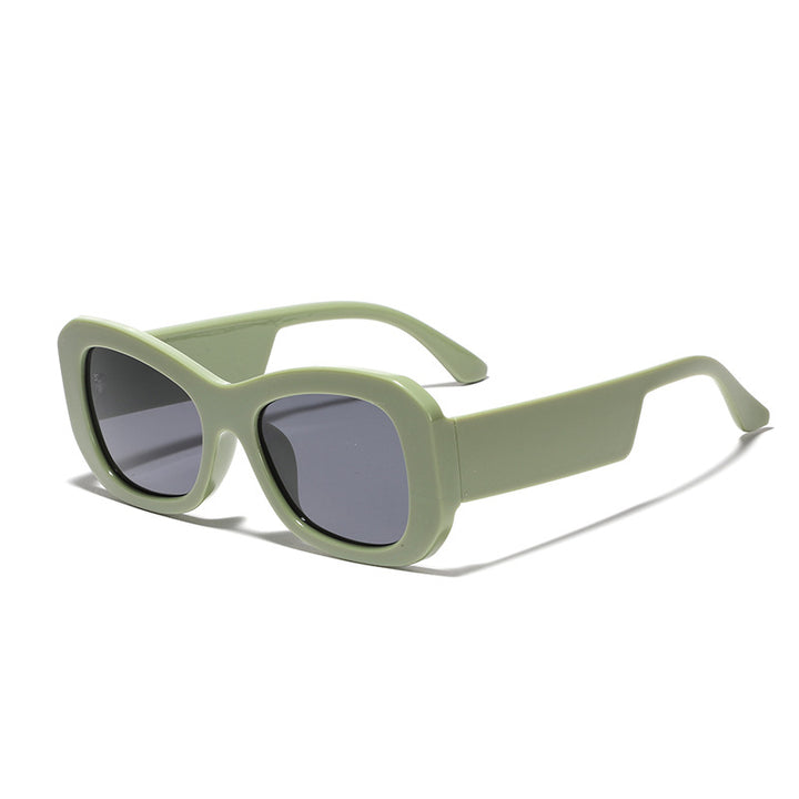 Damen moderne quadratische Sonnenbrille mit transparentem Rahmen Karnz
