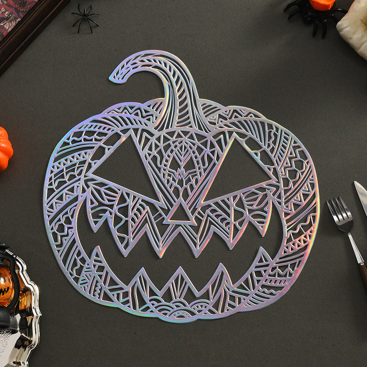 Filigranes Kürbis-Tischplätzchen aus hitzebeständigem Kunststoff für Halloween-Tischdeko