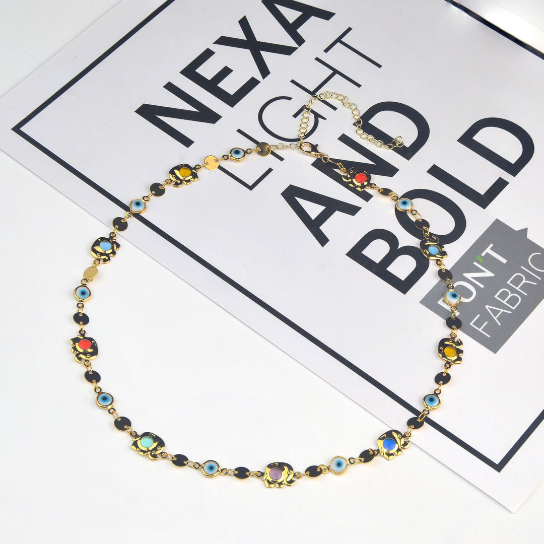 Bunte Eye Charm Statement Halskette Karnz