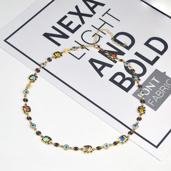 Bunte Eye Charm Statement Halskette Karnz