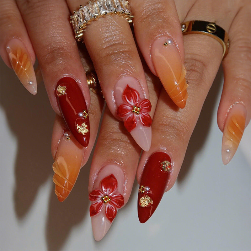 Elegantes Floral Press-On Nagelkunstset Karnz 1788496102