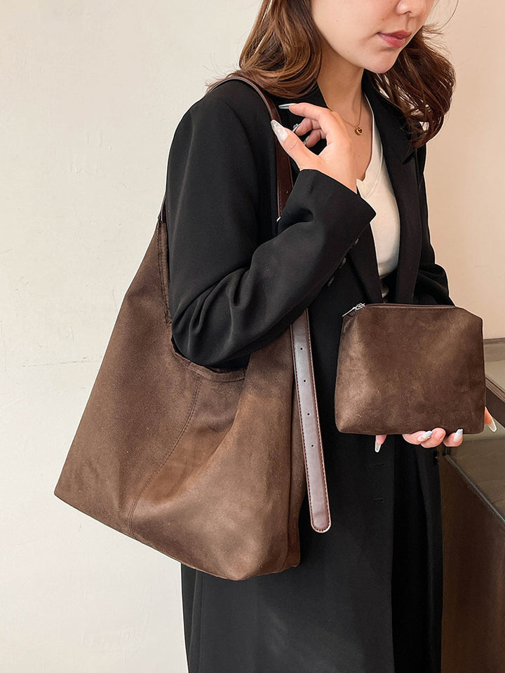 Weiches Wildleder Hobo Schultertasche Karnz