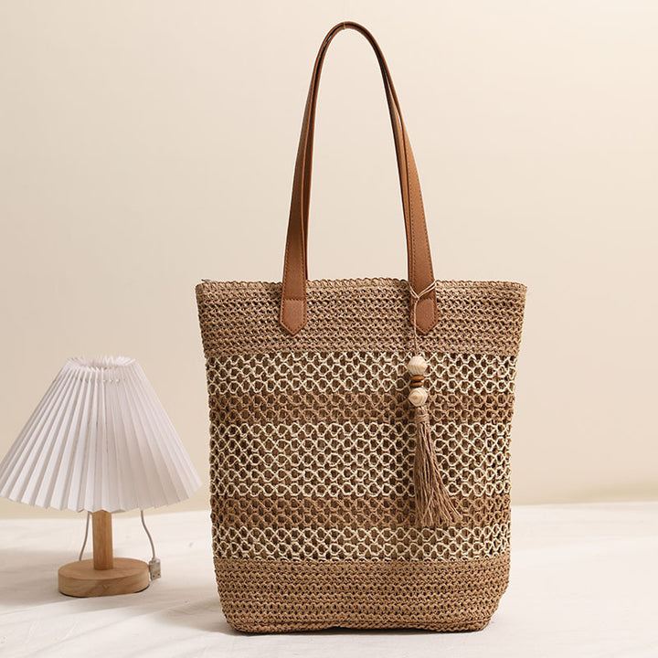 Damen Funktionale Bastshoppingtasche Karnz