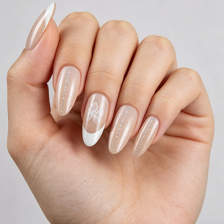 Elegante französische Spitzen-Gel-Nagelverlängerungen Karnz