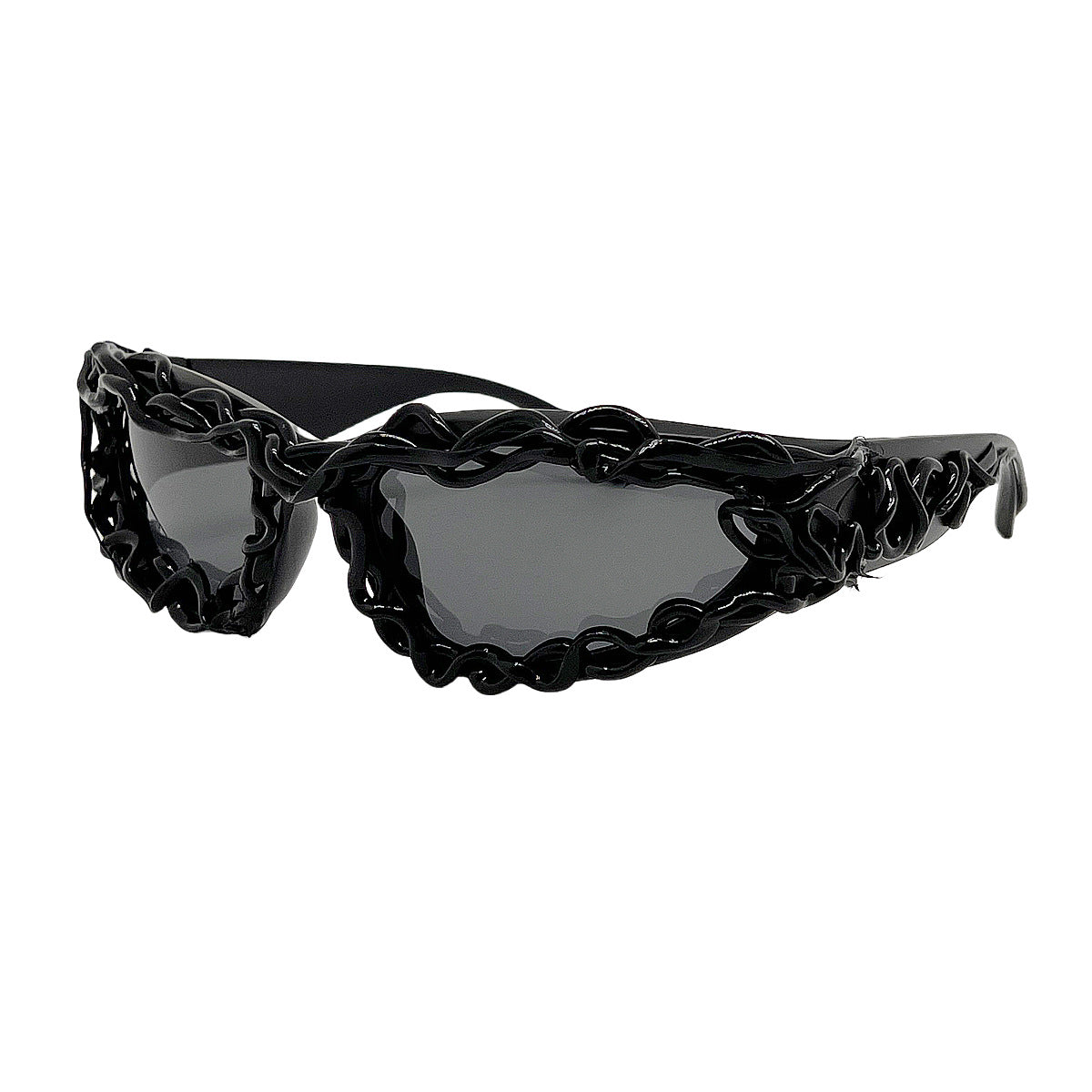 Damen extravagante Design-Sonnenbrille mit kreativem strukturierter Rahmen Karnz