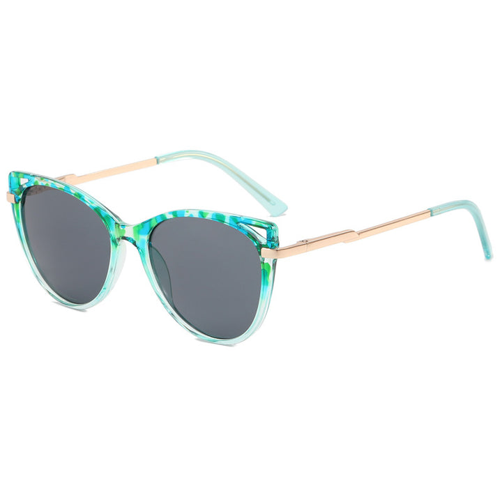 Damen trendige Katzenaugen Sonnenbrille mit verspiegelten Gläsern Karnz