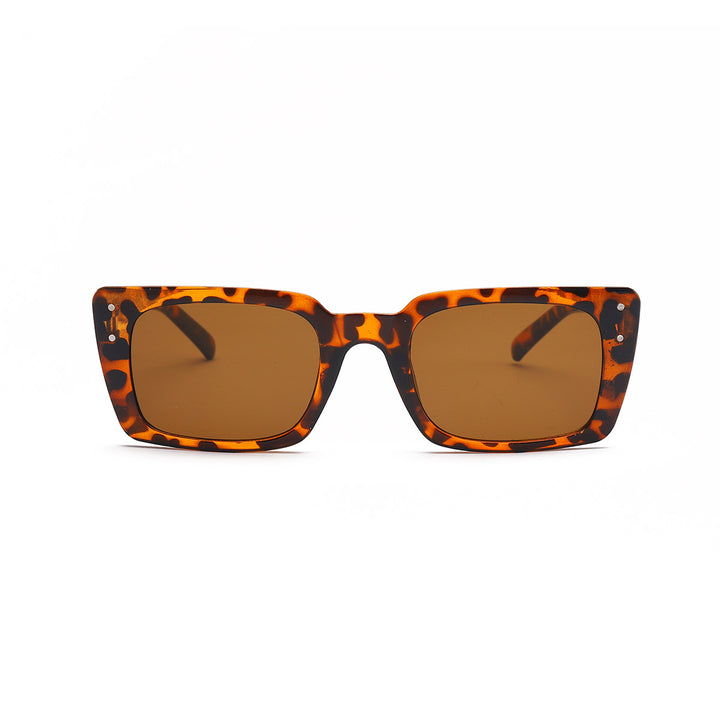Damen quadratische Sonnenbrille mit tierischem Muster Karnz