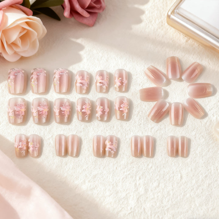 Floral Decorative Press-On Nail Set Karnz 1787543207