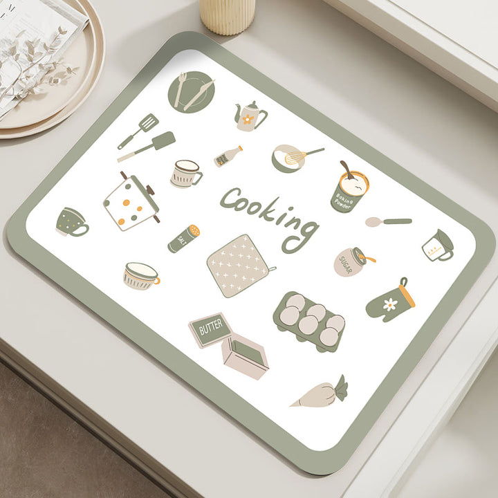 Dekorative weiche Küchenmatte mit floralem Muster