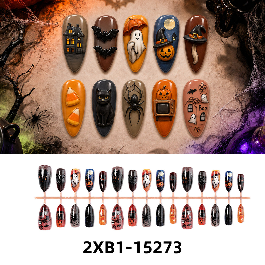 Kunstnagelset mit kreativen Halloween-Motiven Karnz