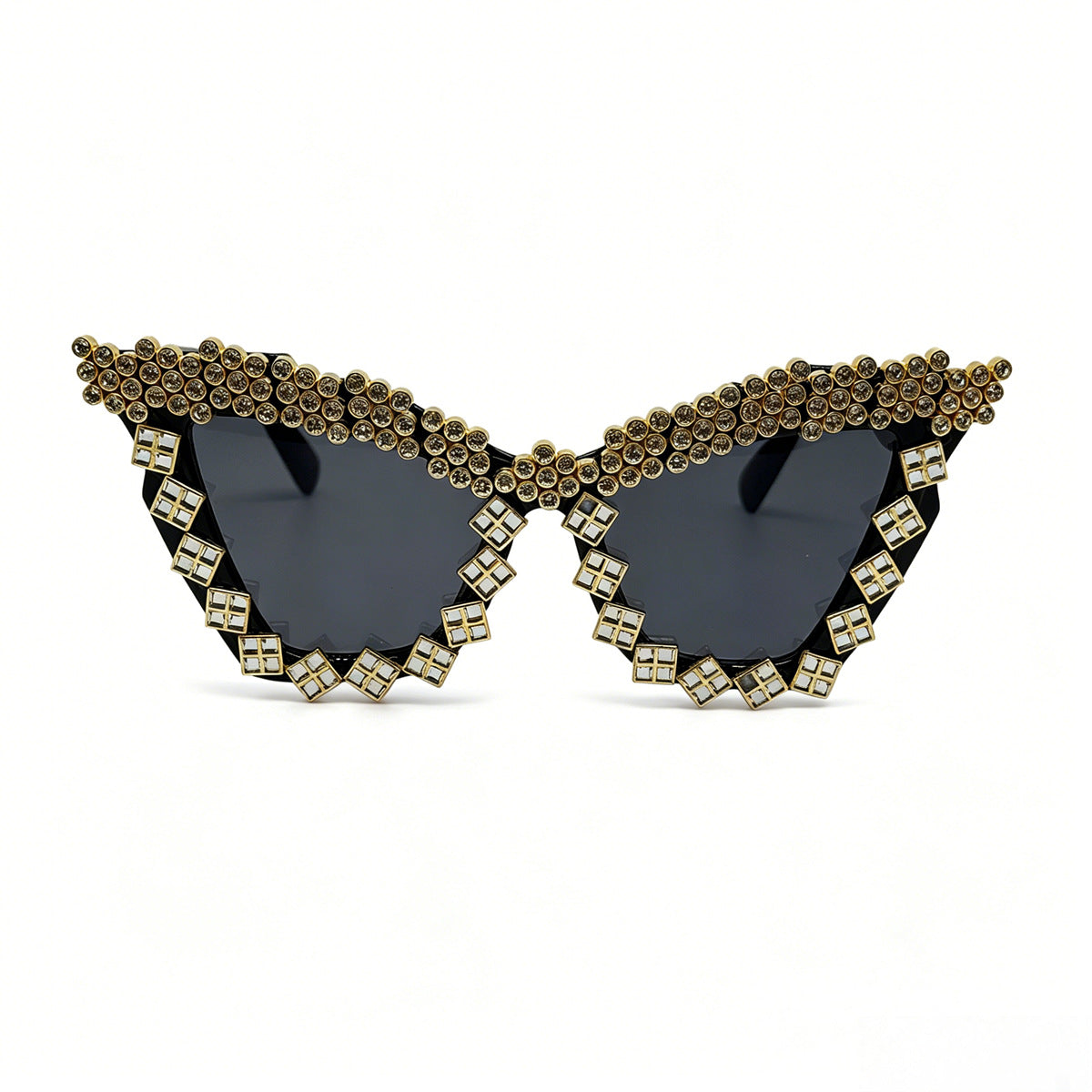 Damen Designer-Sonnenbrille mit glamourösem kristallverziertem Rahmen Karnz