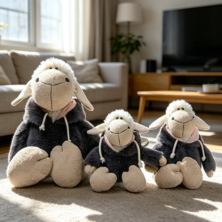 Plüsch Waschbär Weiches Fell Sitzendes Plüschtier mit besticktem Gesicht und flauschigem Schwanz Karnz