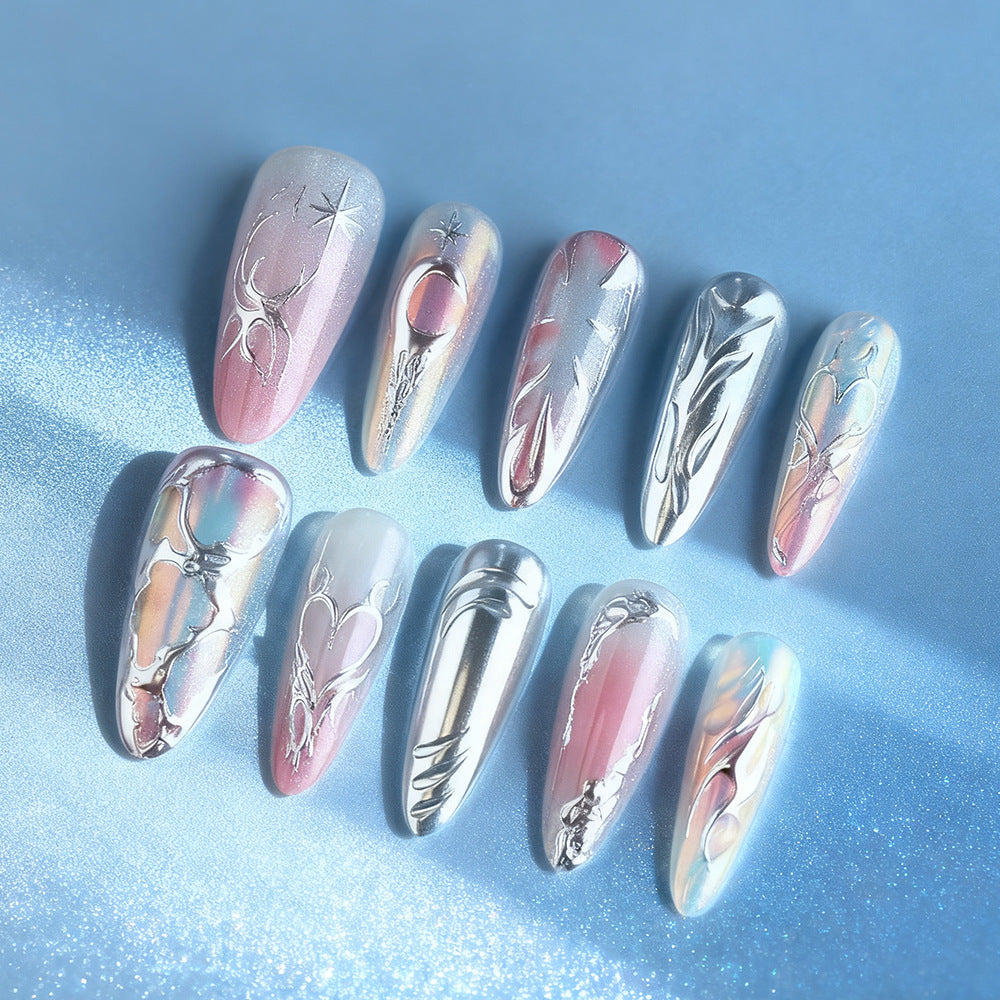 Künstlerisches Metallic Nagelkunst Design Karnz