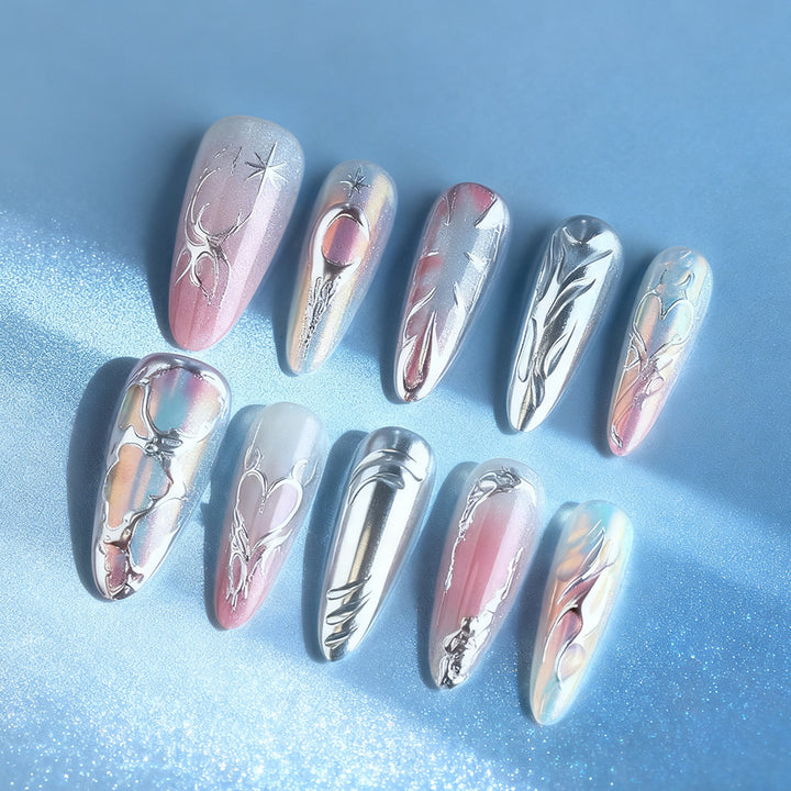 Künstlerisches Metallic Nagelkunst Design Karnz
