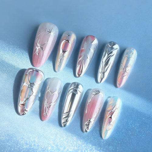 Künstlerisches Metallic Nagelkunst Design Karnz