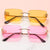Damen modische quadratische Sonnenbrille mit goldenen Akzenten Karnz