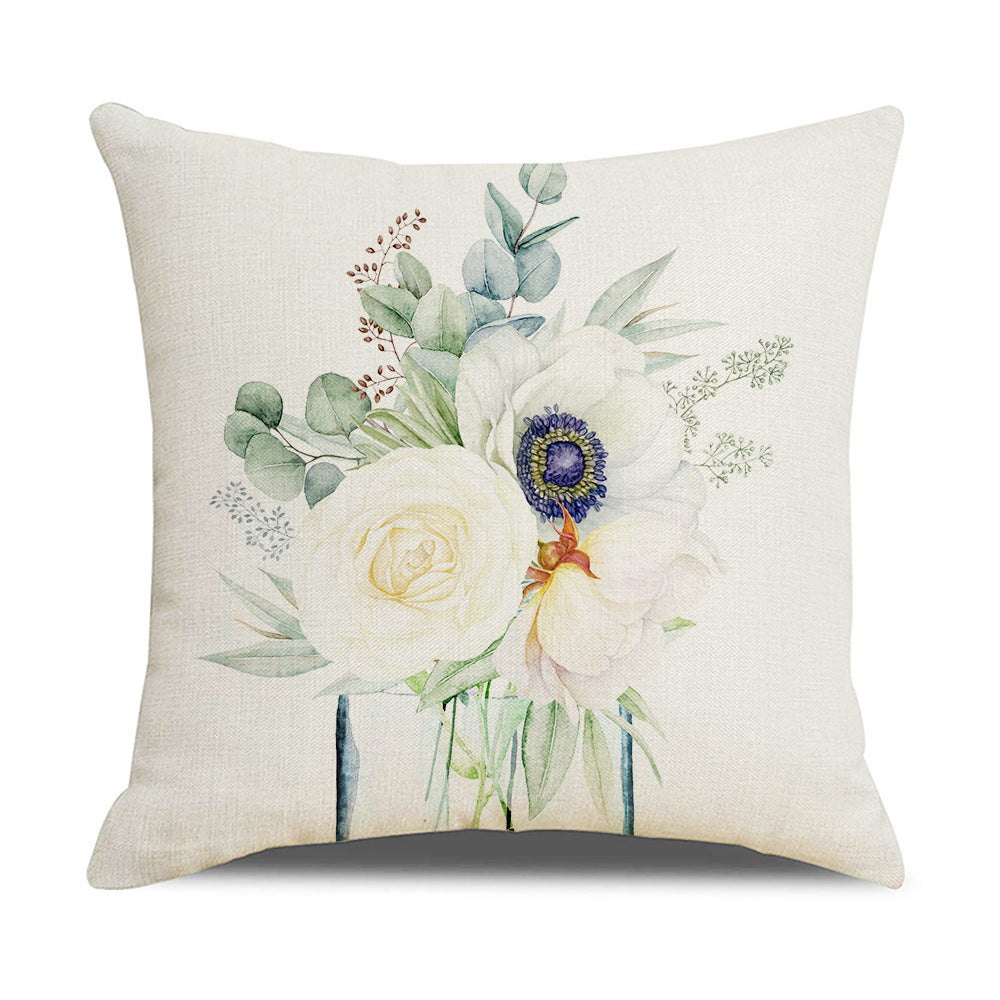 Damen Elegante Kissenhülle mit floralen Motiven Karnz