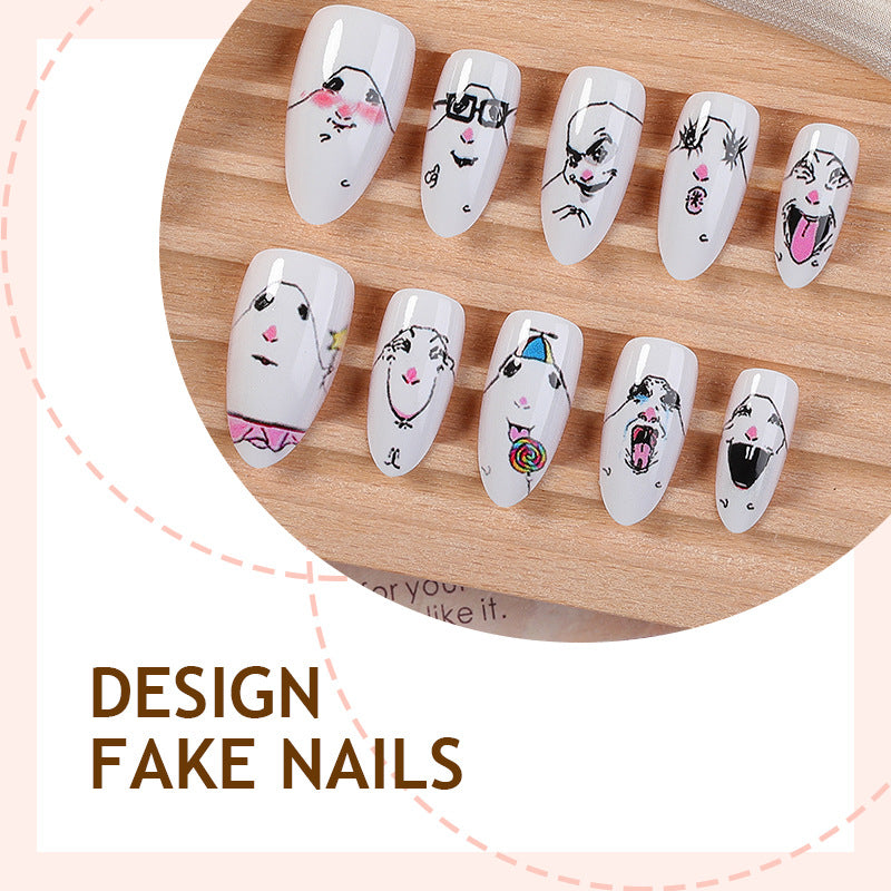 Kreatives Kunstnagelset mit verspielten Designs Karnz