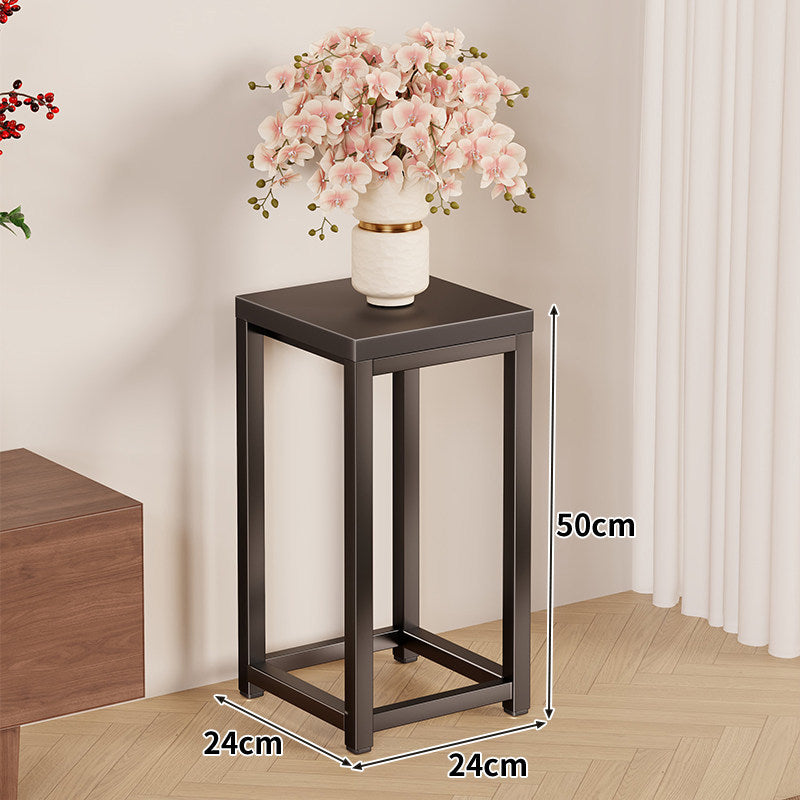 Hoher Metallpflanzenständer Pedestal mit quadratischer Oberseite Minimalistischer Rahmen