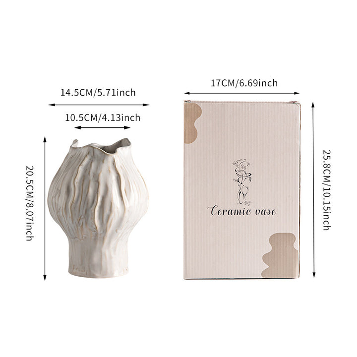 Handgemachte Texturierte Keramische Skulpturale Vase