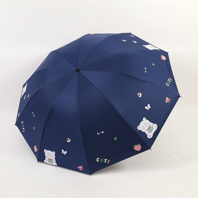 Damen Faltbarer Regenschirm mit verspieltem Bärendesign Karnz