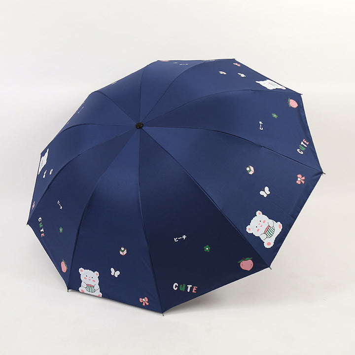 Damen Faltbarer Regenschirm mit verspieltem Bärendesign Karnz