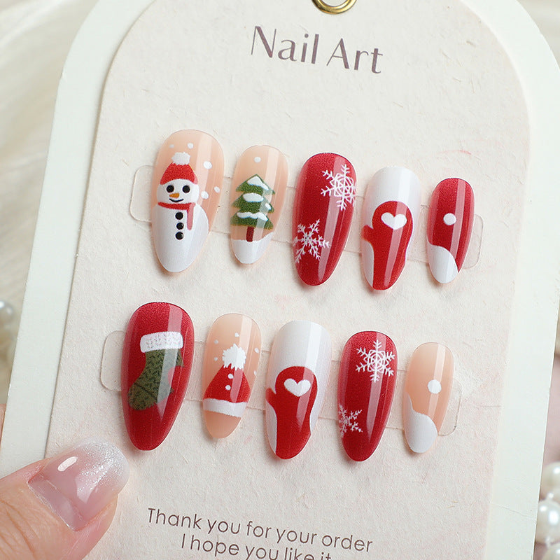Festliches winterliches Press-On-Nagelkunst-Set Karnz