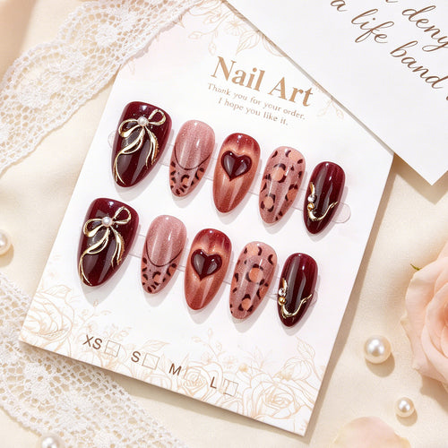 Künstlerisches Luxus Press-On Nagelset