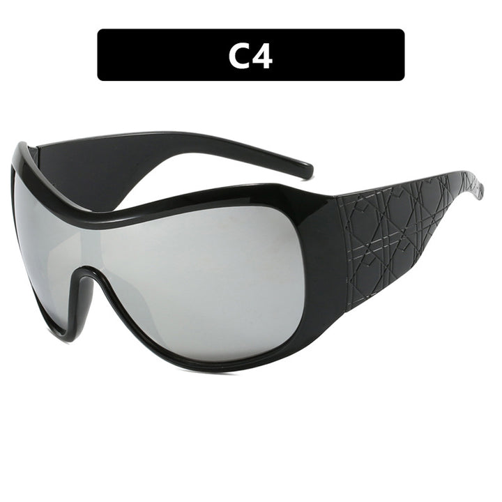 Damen Sportsonnenbrille mit breitgeschütztem Rahmen und polarisierenden Gläsern Karnz