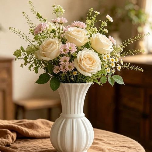 Elegante gerippte Blumenvase Karnz