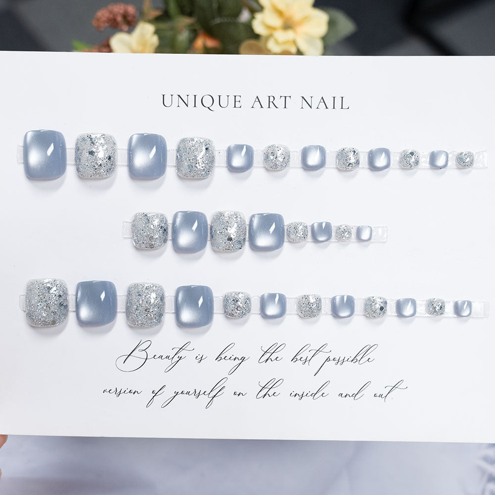 Rhinestone-beschichtete Pediküre Nagelkunst