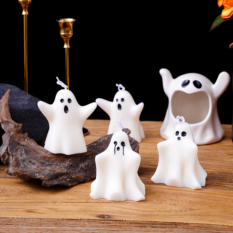 Mini Ghost Skulpturale Sojawachskerze mit Baumwolldocht