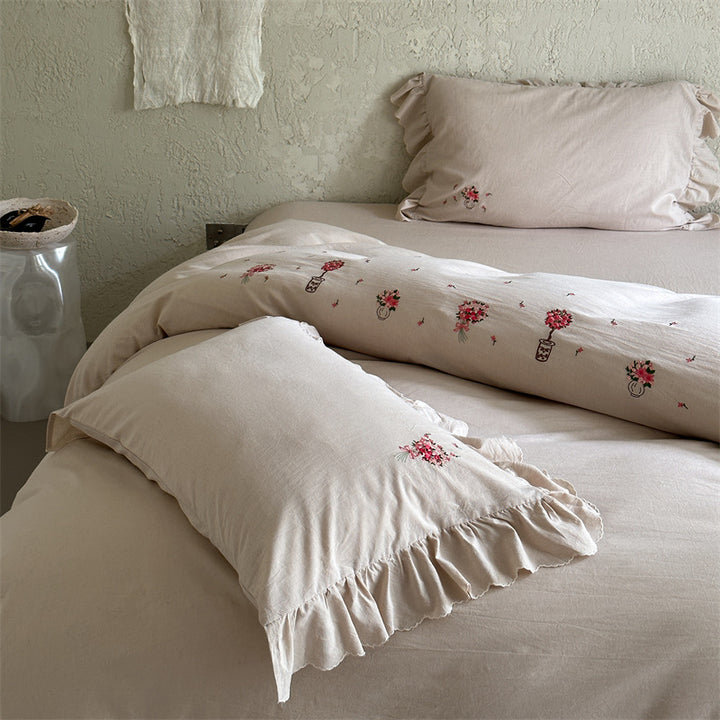 Luxuriöses Baumwollsatin-Bettwäsche-Set mit Hotelverschluss und extra-weichen Kissenbezügen