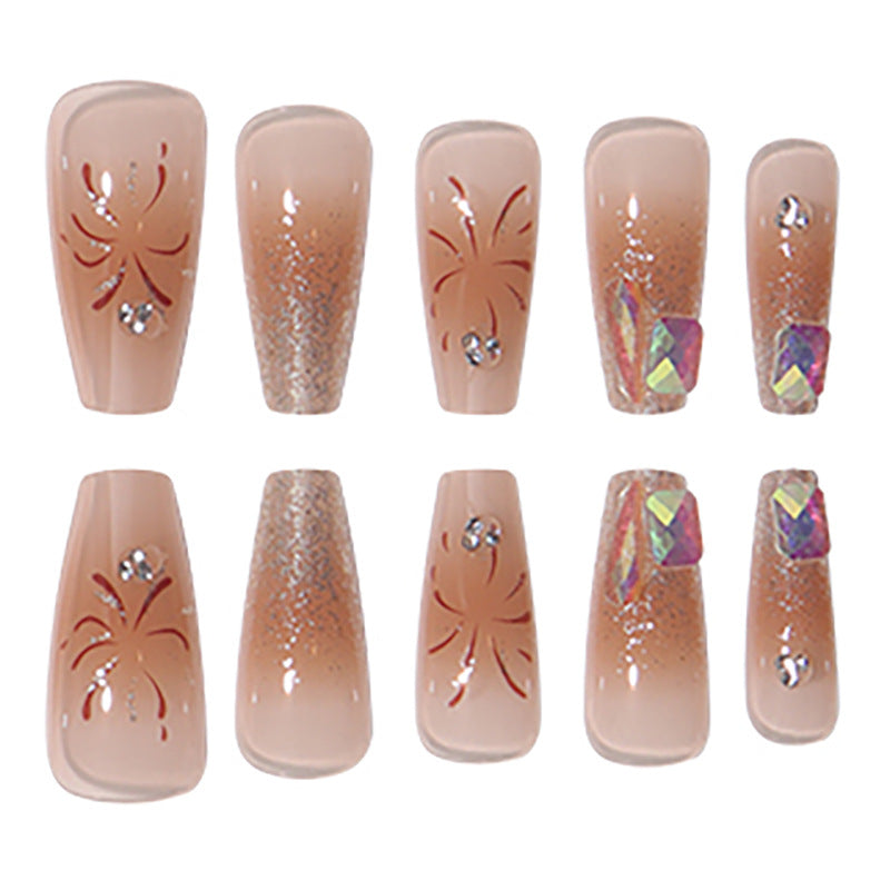 Luxuriöses Glitzer-Press-On-Nagelkunst-Set Karnz