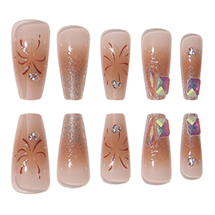 Luxuriöses Glitzer-Press-On-Nagelkunst-Set Karnz