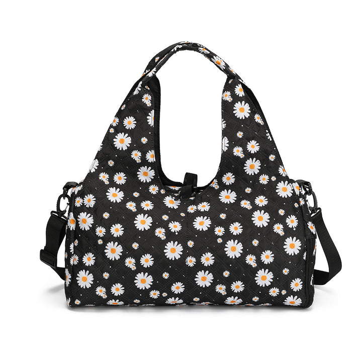 Blumenmuster gesteppte Schultertasche Karnz