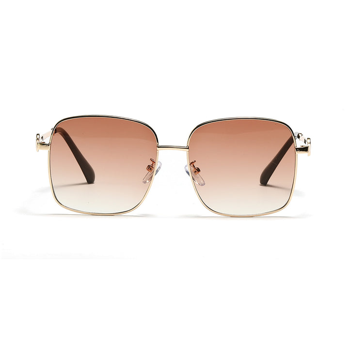 Damen elegante quadratische Sonnenbrille mit hochwertigem Metallrahmen Karnz