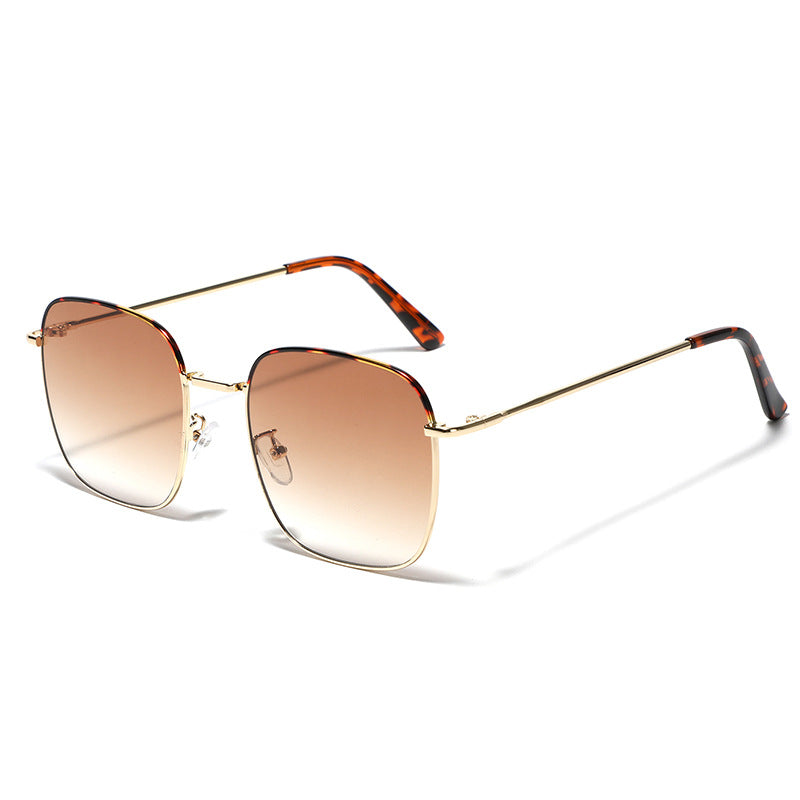 Damen modische quadratische Sonnenbrille mit elegantem Metallrahmen Karnz