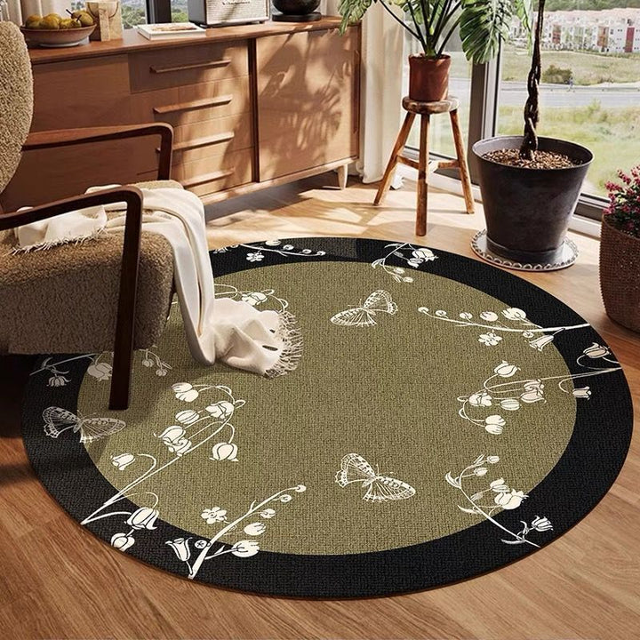 Luxuriöser runder Teppich mit floralem Muster