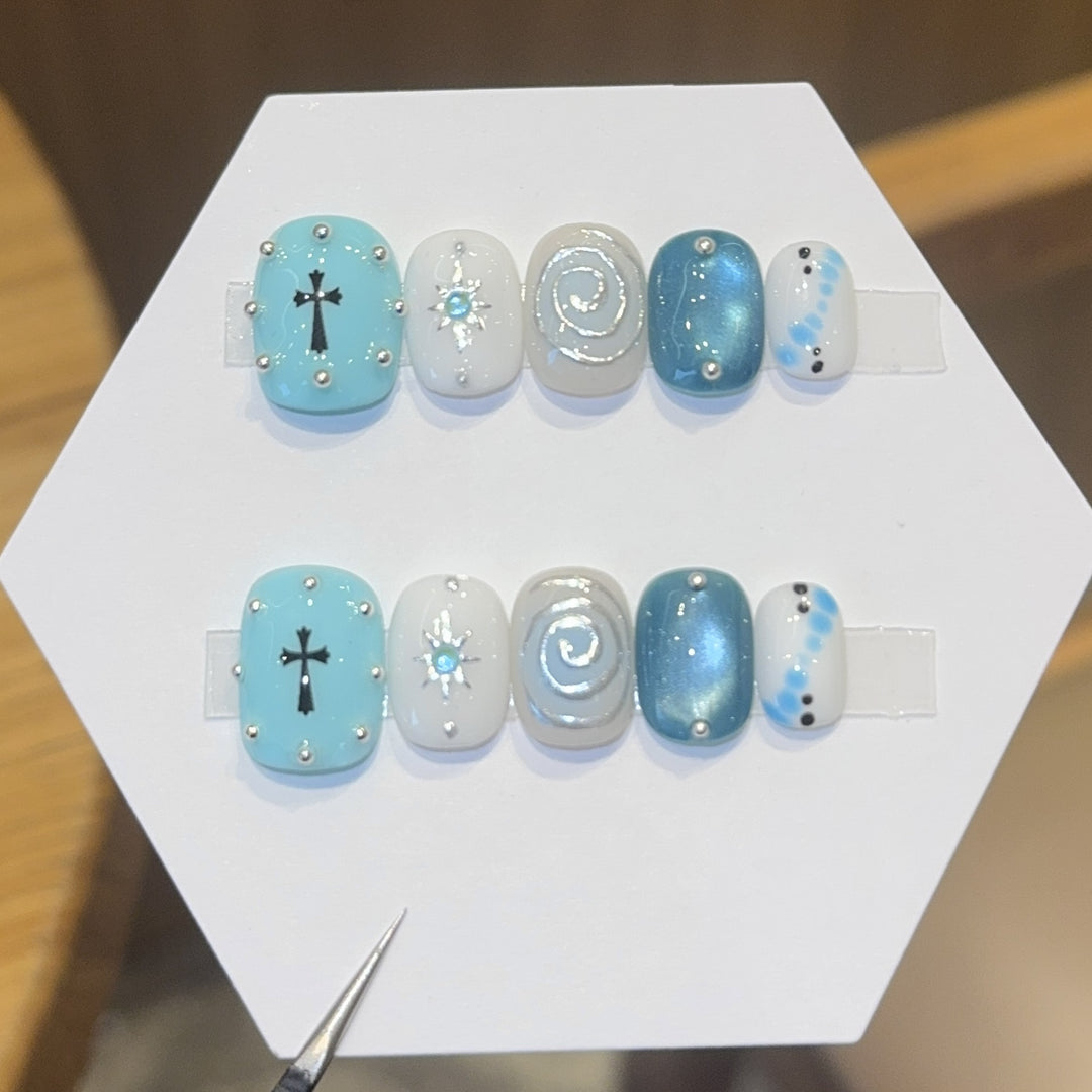 Künstliche Nagelspitzen mit Kreativen Geometrischen Designs Karnz