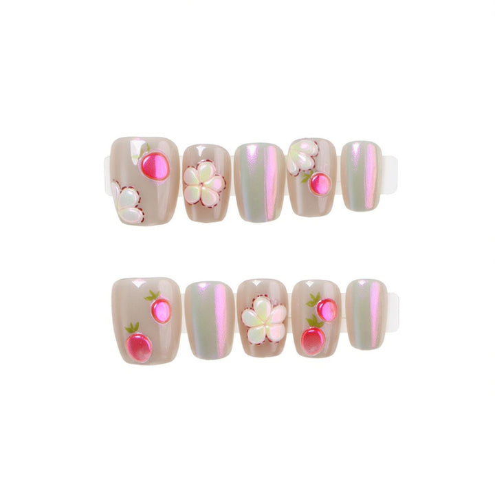 Kunstvoll verziertes Press-On Nagelset Karnz