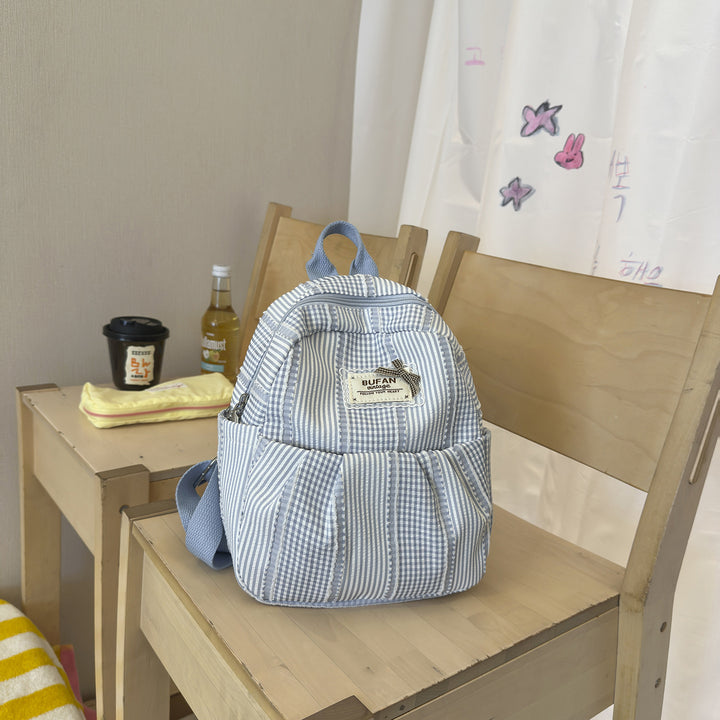 Stilvolle kleine karierten Muster Rucksack Karnz