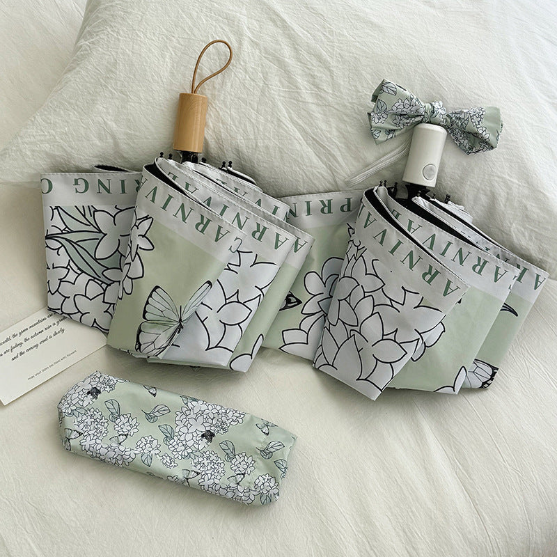 Damen Faltbarer Regenschirm mit innovativem Floral-Design Karnz