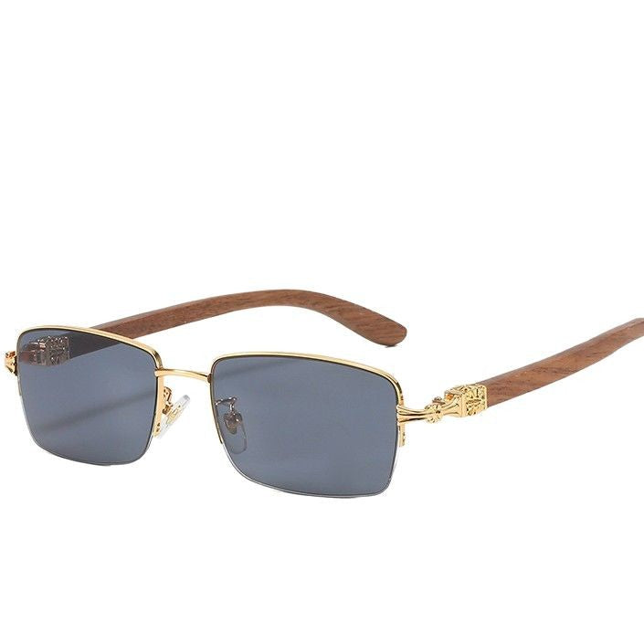 Damen modische Brille mit rechteckigem Rahmen und hochwertigen Holzdetails Karnz