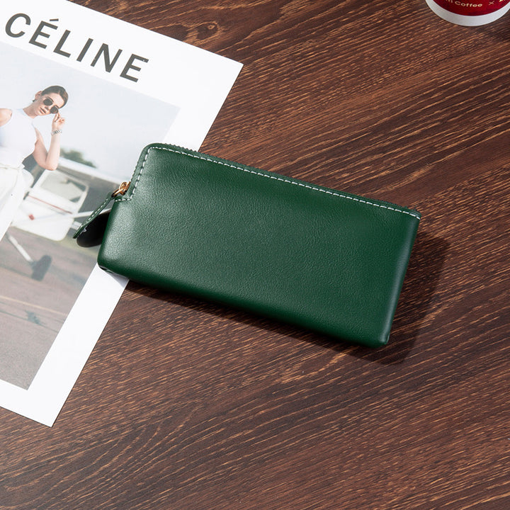 Premium Leder Reißverschluss-Reisegeldbörse Karnz