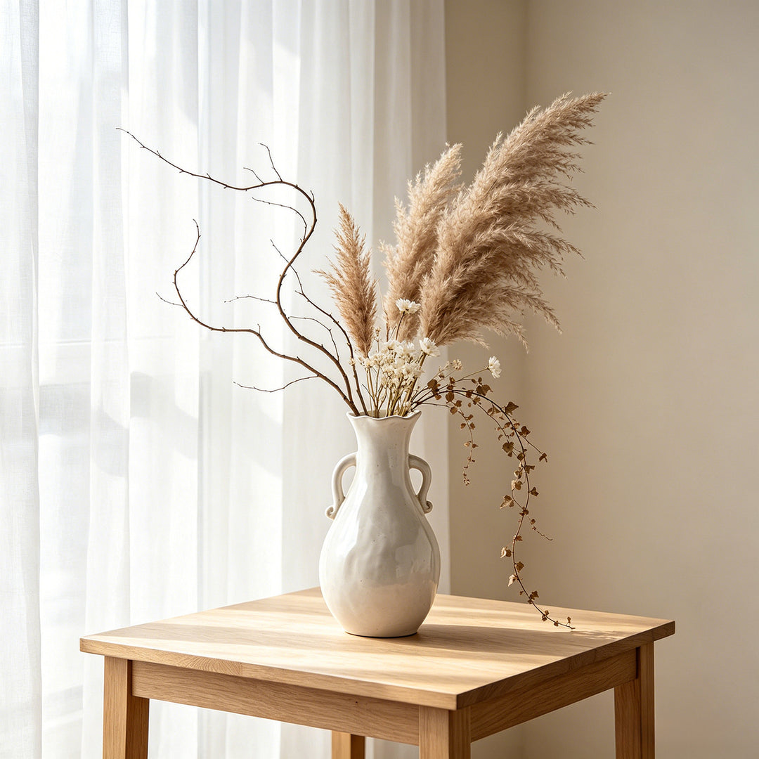 Handgefertigte Texturierte Keramikkanne Vase für Blumenarrangements