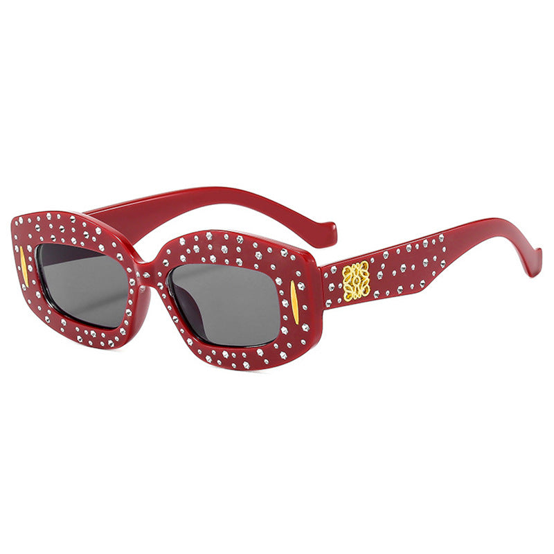 Damen auffällige Sonnenbrille mit glamourösem Strassdetails Karnz