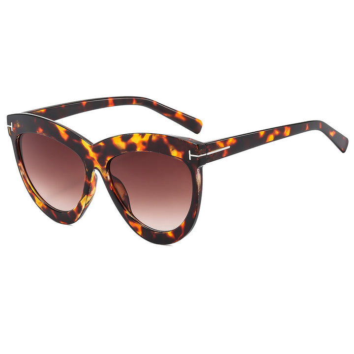 Stilvolle Katzenaugen-Sonnenbrille mit schlanken Metallakzenten Karnz