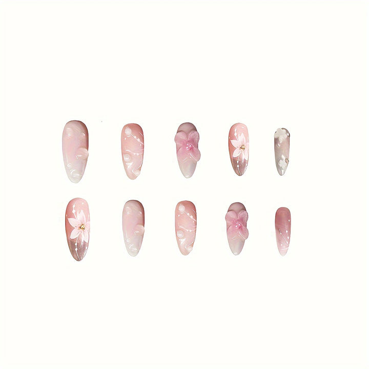 Florale Themen Press-On Nagelkunst Karnz