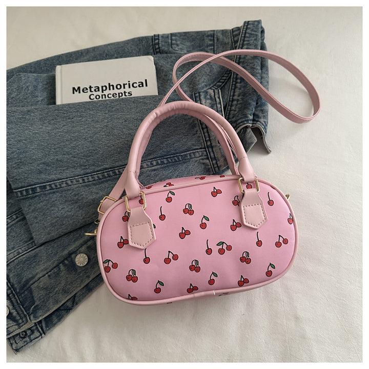 Verspielte Kirschmuster Mini-Handtasche Karnz